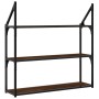 Oak brown engineered wood wall shelf 80x21x78.5cm by , Shelves and shelves - Ref: Foro24-835458, Price: 36,99 €, Discount: %