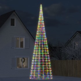 Weihnachtsbaum am Fahnenmast 3000 LED-Farben 800 cm von , Weihnachtsbeleuchtung - Ref: Foro24-358122, Preis: 161,17 €, Rabatt: %