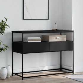 Black engineered wood console table 100x40x75 cm by , Side tables - Ref: Foro24-834150, Price: 78,21 €, Discount: %