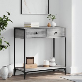 Sonoma gray engineered wood console table 75x34.5x75 cm by , Side tables - Ref: Foro24-834178, Price: 81,99 €, Discount: %