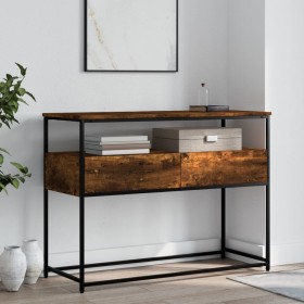 Mesa consola madera de ingeniería roble ahumado 100x40x75 cm de , Mesas auxiliares - Ref: Foro24-834152, Precio: 76,34 €, Des...