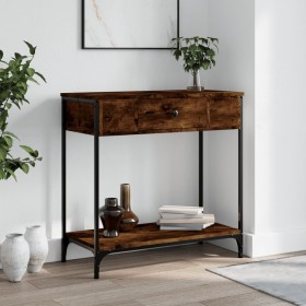 Smoked oak engineered wood console table 75x34.5x75 cm by , Side tables - Ref: Foro24-834167, Price: 64,99 €, Discount: %