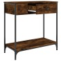 Smoked oak engineered wood console table 75x34.5x75 cm by , Side tables - Ref: Foro24-834167, Price: 63,98 €, Discount: %