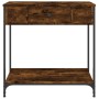 Smoked oak engineered wood console table 75x34.5x75 cm by , Side tables - Ref: Foro24-834167, Price: 63,98 €, Discount: %