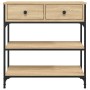 Mesa consola madera de ingeniería roble Sonoma 72,5x25x75 cm de , Mesas auxiliares - Ref: Foro24-834186, Precio: 85,92 €, Des...