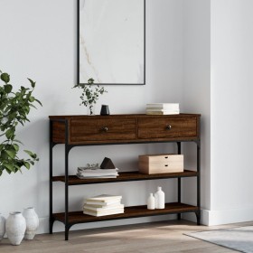 Oak brown engineered wood console table 100x25x75 cm by , Side tables - Ref: Foro24-834184, Price: 89,78 €, Discount: %