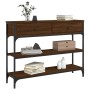 Mesa consola madera de ingeniería marrón roble 100x25x75 cm de , Mesas auxiliares - Ref: Foro24-834184, Precio: 89,99 €, Desc...