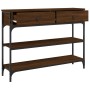 Mesa consola madera de ingeniería marrón roble 100x25x75 cm de , Mesas auxiliares - Ref: Foro24-834184, Precio: 89,78 €, Desc...