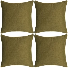 Cushion covers 4 units linen look 50x50 cm green by vidaXL, Cushions - Ref: Foro24-131565, Price: 17,99 €, Discount: %