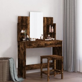 Dressing table with smoked oak mirror 96x39x142 cm by , Bedroom Dressers - Ref: Foro24-837579, Price: 68,34 €, Discount: %