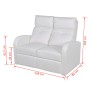 Sillón de 2 plazas con LED cuero sintético blanco de vidaXL, Sofás - Ref: Foro24-243596, Precio: 481,01 €, Descuento: %