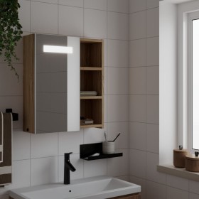 Mueble de baño con espejo y luz LED roble 45x13x52 cm de , Tocadores de baño - Ref: Foro24-357968, Precio: 93,99 €, Descuento: %