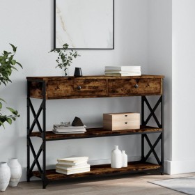 Smoked oak engineered wood console table 100x28x75 cm by , Side tables - Ref: Foro24-834192, Price: 94,44 €, Discount: %