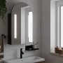 Bathroom cabinet with arched mirror and LED light black 42x13x70 cm by , bathroom vanities - Ref: Foro24-357975, Price: 117,6...