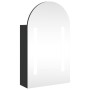 Bathroom cabinet with arched mirror and LED light black 42x13x70 cm by , bathroom vanities - Ref: Foro24-357975, Price: 117,6...