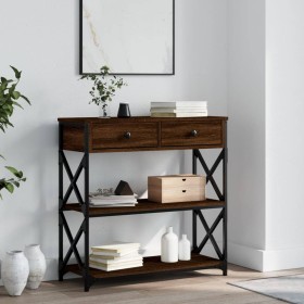 Oak brown engineered wood console table 75x28x75 cm by , Side tables - Ref: Foro24-834199, Price: 78,47 €, Discount: %