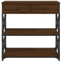 Mesa consola madera de ingeniería marrón roble 75x28x75 cm de , Mesas auxiliares - Ref: Foro24-834199, Precio: 81,07 €, Descu...