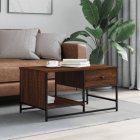 Brown oak engineered wood coffee table 85.5x51x45 cm by , Coffee table - Ref: Foro24-835343, Price: 40,28 €, Discount: %