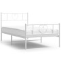 Metal bed frame with headboard and footboard white 90x200 cm by , Beds and slatted bases - Ref: Foro24-355523, Price: 65,99 €...