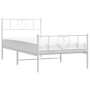 Metal bed frame with headboard and footboard white 90x200 cm by , Beds and slatted bases - Ref: Foro24-355523, Price: 65,99 €...