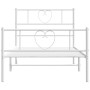 Metal bed frame with headboard and footboard white 90x200 cm by , Beds and slatted bases - Ref: Foro24-355523, Price: 65,99 €...