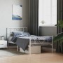 Metal bed frame with headboard and footboard white 80x200 cm by , Beds and slatted bases - Ref: Foro24-355521, Price: 95,48 €...