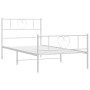 Metal bed frame with headboard and footboard white 80x200 cm by , Beds and slatted bases - Ref: Foro24-355521, Price: 95,48 €...