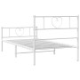 Metal bed frame with headboard and footboard white 80x200 cm by , Beds and slatted bases - Ref: Foro24-355521, Price: 95,48 €...