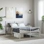 Metal bed frame with headboard and white footboard 120x200 cm by , Beds and slatted bases - Ref: Foro24-355528, Price: 111,36...