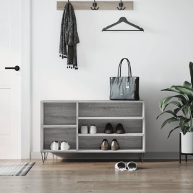 Mueble zapatero madera contrachapada gris Sonoma 102x36x60 cm de , Zapateros y organizadores de calzado - Ref: Foro24-831418,...