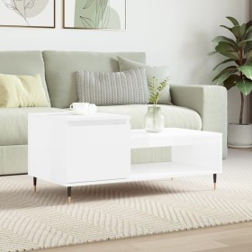 Plywood white glossy coffee table 100x50x45 cm by , Coffee table - Ref: Foro24-830822, Price: 50,20 €, Discount: %