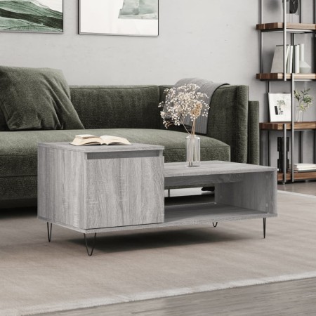 Gray Sonoma plywood coffee table 100x50x45 cm by , Coffee table - Ref: Foro24-830834, Price: 45,97 €, Discount: %