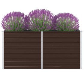 Galvanized steel raised planter in brown, 160x80x45 cm. by , Pots and planters - Ref: Foro24-47012, Price: 38,97 €, Discount: %