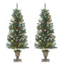 Árboles Navidad artificiales 2 uds 100 LED verde blanco 120 cm de , Arboles de navidad - Ref: Foro24-357771, Precio: 81,75 €,...