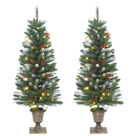 Künstliche Weihnachtsbäume 2 Stück 100 LED grün weiß 120 cm von , Weihnachtsbäume - Ref: Foro24-357771, Preis: 81,75 €, Rabat...