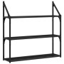 Wall shelf 3 levels engineered wood black 80x21x78.5cm by , Shelves and shelves - Ref: Foro24-835454, Price: 44,94 €, Discoun...