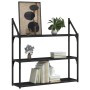 Wall shelf 3 levels engineered wood black 80x21x78.5cm by , Shelves and shelves - Ref: Foro24-835454, Price: 44,94 €, Discoun...