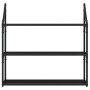 Wall shelf 3 levels engineered wood black 80x21x78.5cm by , Shelves and shelves - Ref: Foro24-835454, Price: 44,94 €, Discoun...