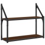 Engineered wood brown oak wall shelf 60x21x51 cm by , Shelves and shelves - Ref: Foro24-835463, Price: 25,06 €, Discount: %