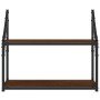 Engineered wood brown oak wall shelf 60x21x51 cm by , Shelves and shelves - Ref: Foro24-835463, Price: 25,06 €, Discount: %