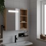 Mueble de baño con espejo y luz LED roble 60x13x52 cm de , Tocadores de baño - Ref: Foro24-357972, Precio: 116,99 €, Descuent...