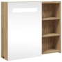 Bathroom cabinet with mirror and LED light oak 60x13x52 cm by , bathroom vanities - Ref: Foro24-357972, Price: 100,77 €, Disc...