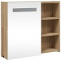 Bathroom cabinet with mirror and LED light oak 60x13x52 cm by , bathroom vanities - Ref: Foro24-357972, Price: 100,77 €, Disc...