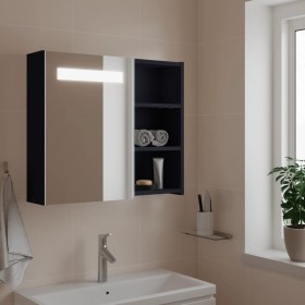 Mueble de baño con espejo y luz LED gris 60x13x52 cm de , Tocadores de baño - Ref: Foro24-357970, Precio: 97,88 €, Descuento: %