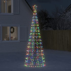 Christmas tree cone with stakes 570 colored LEDs 300 cm by , Christmas lights - Ref: Foro24-358106, Price: 66,99 €, Discount: %