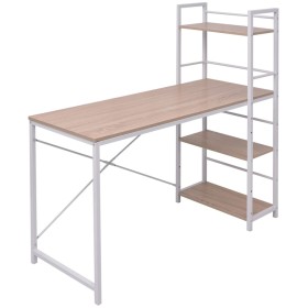 4-tier oak-colored desk with shelving by vidaXL, Desks - Ref: Foro24-20134, Price: 90,23 €, Discount: %