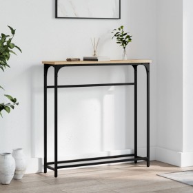 Engineered wood Sonoma oak console table 75x19.5x75 cm by , Side tables - Ref: Foro24-834136, Price: 35,99 €, Discount: %