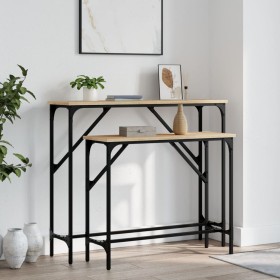 Console tables 2 units engineered wood Sonoma oak by , Side tables - Ref: Foro24-834141, Price: 57,91 €, Discount: %