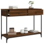 Engineered wood brown oak console table 100x34.5x75 cm by , Side tables - Ref: Foro24-834174, Price: 79,28 €, Discount: %