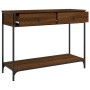 Mesa consola madera de ingeniería marrón roble 100x34,5x75 cm de , Mesas auxiliares - Ref: Foro24-834174, Precio: 74,52 €, De...